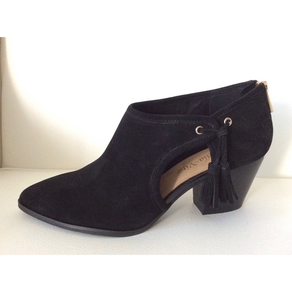 Bella Vita Eli Suede Black Leather Boots Heels - Picture 6 of 12